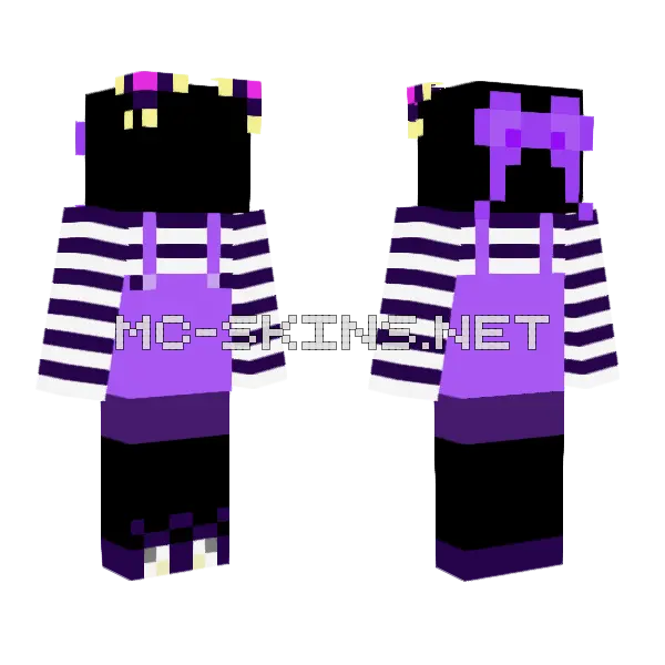 Kuromi Outfit Base Minecraft skin, front and back