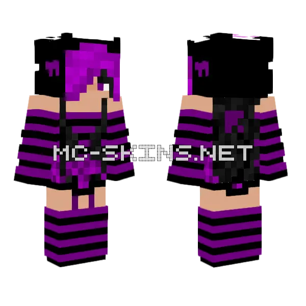 Kuromi Skin Minecraft skin, front and back
