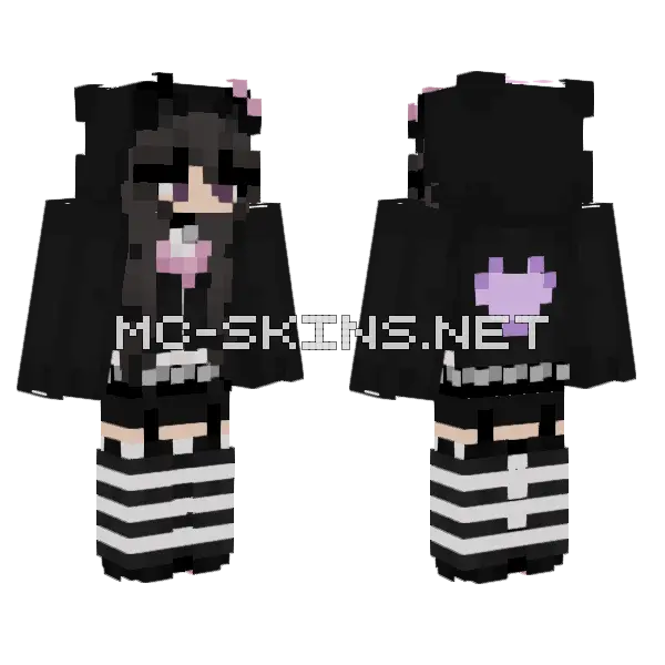 Kuromi Skin Minecraft skin, front and back