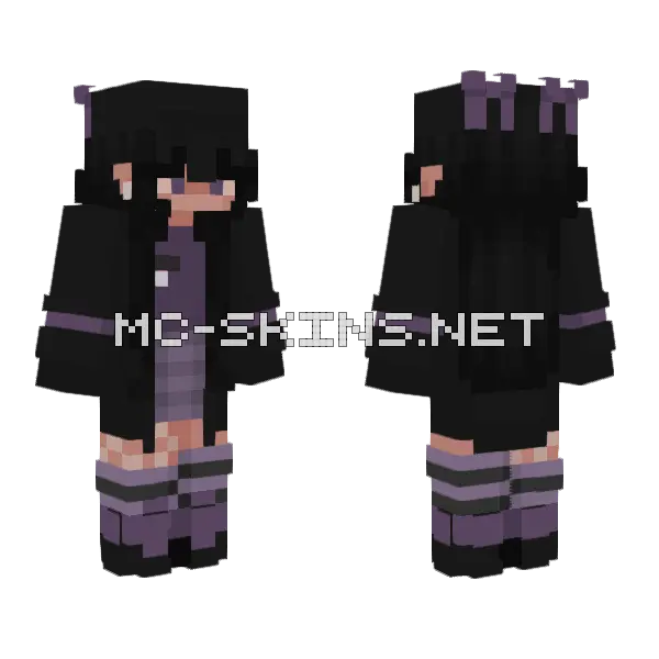Kuromi Skin Minecraft skin, front and back