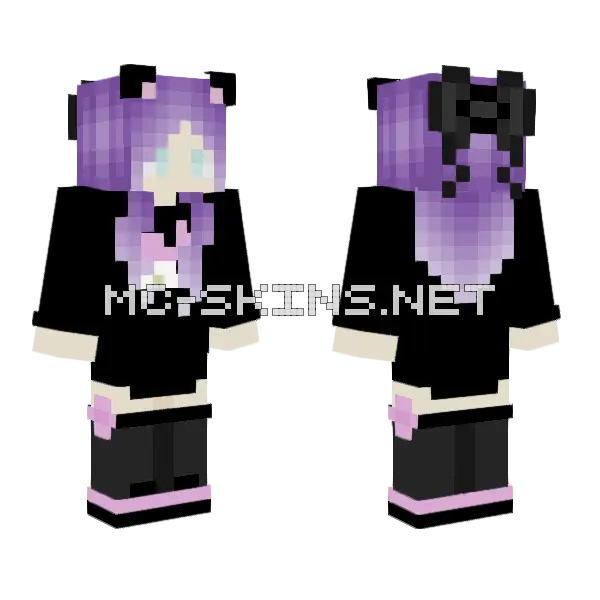 Kuromi Skin Minecraft skin, front and back