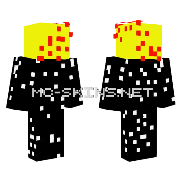 Kurzgesagt Dyson Swarm Minecraft skin, front and back