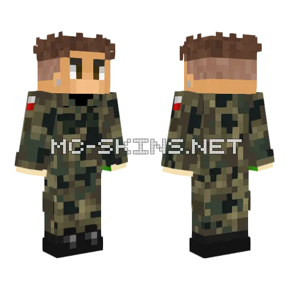 Kvba Camo Outfit Minecraft skin, front and back