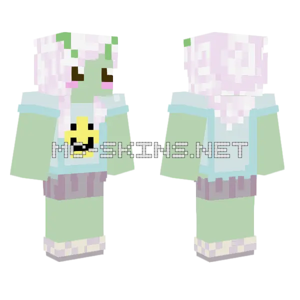 Kwawaii Alien Cam Minecraft skin, front and back