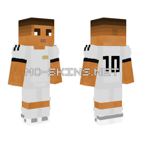 Kylian Mbappe Footballer Minecraft skin, front and back