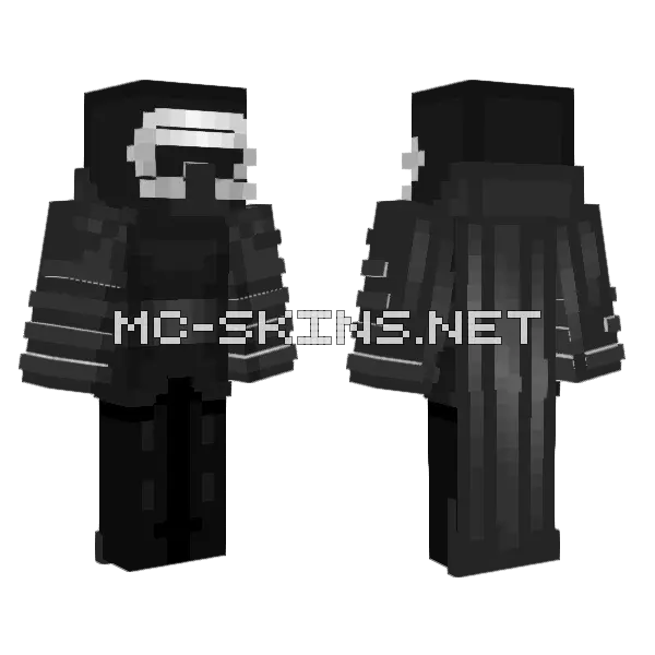 Kylo Ren Minecraft skin, front and back