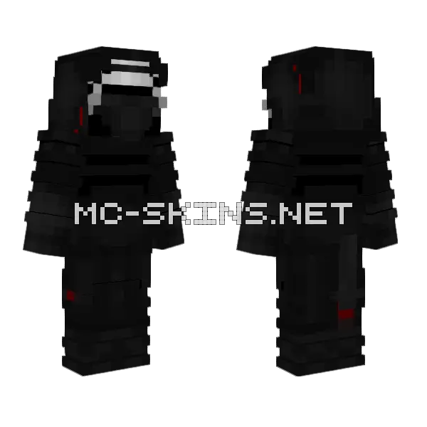 Kylo Ren Battle Ready Minecraft skin, front and back