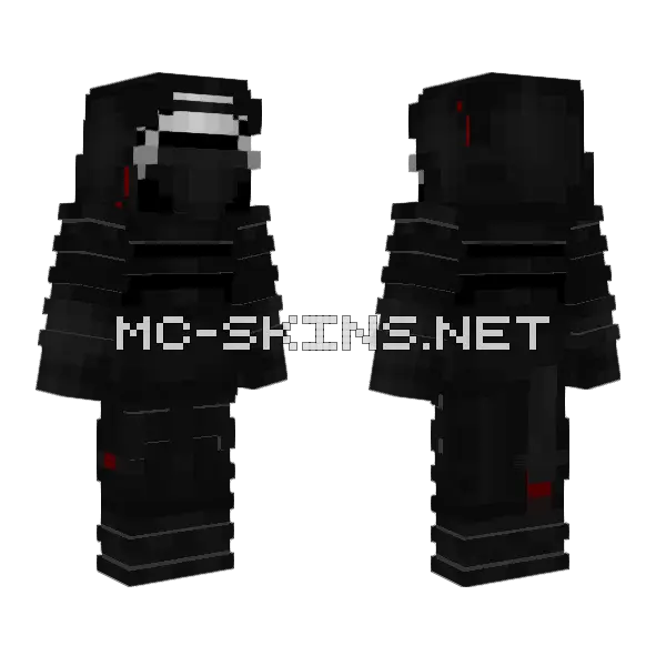 Kylo Ren Detailed Stripes Minecraft skin, front and back