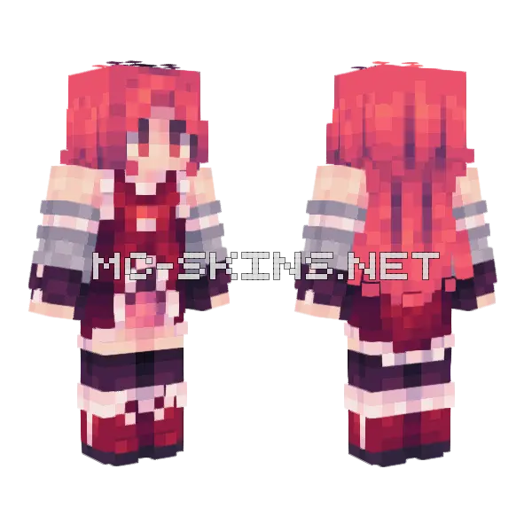 Kyoko Sakura Minecraft skin, front and back