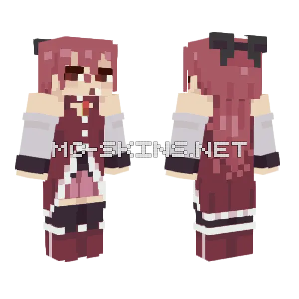 Kyoko Sakura Puella Magi Minecraft skin, front and back