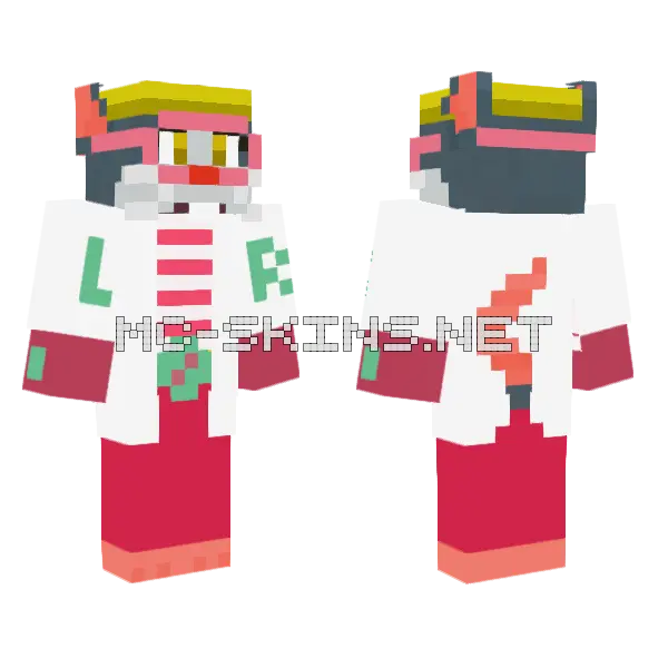 Lab Rat Labeled Minecraft skin, front and back