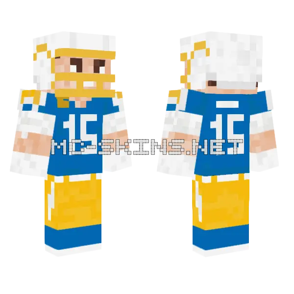 Ladd McConkey MFL Minecraft skin, front and back