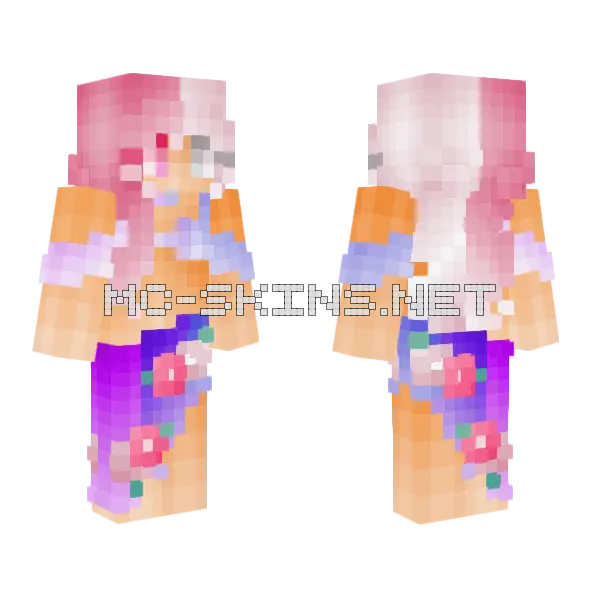 Lady In Pink Minecraft skin, front and back