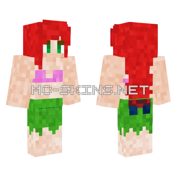 Lady Little Mermaid Minecraft skin, front and back