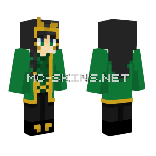 Lady Loki AoA Minecraft skin, front and back