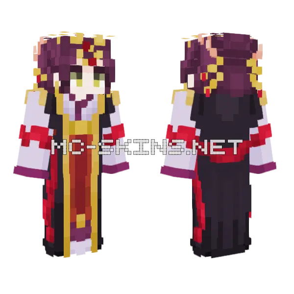 Lady Loulan Apothecary Minecraft skin, front and back