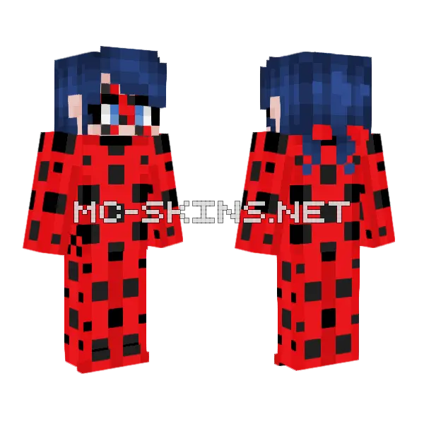 Ladybug Miraculous Ladybug Minecraft skin, front and back
