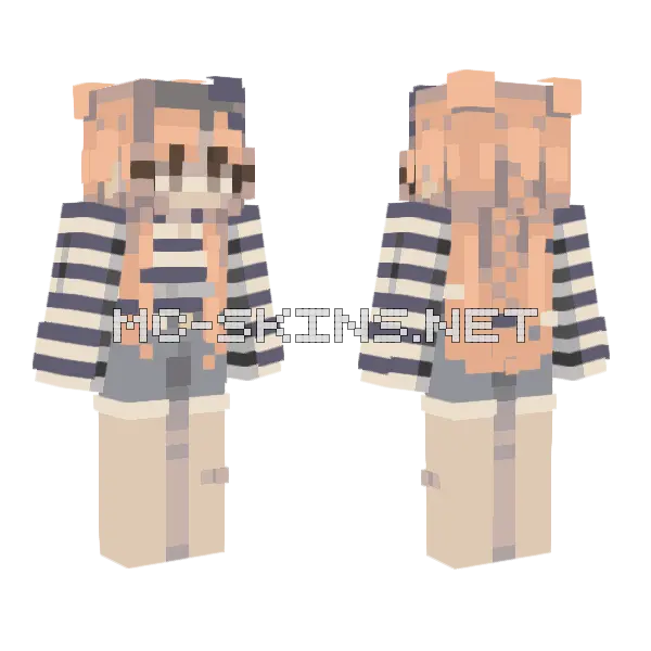 Lakefront Girl Minecraft skin, front and back