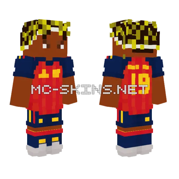 Lamine Yamal 2026 Spain Suit Minecraft skin, front and back