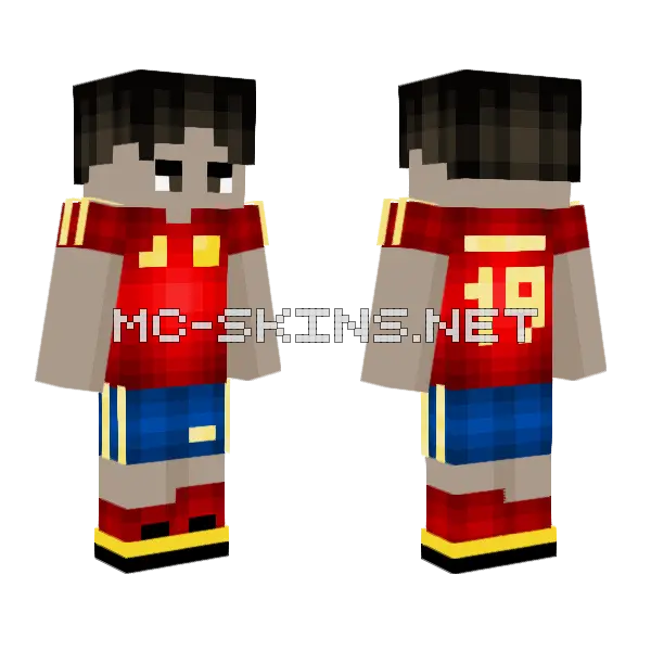 Lamine Yamal Minecraft skin, front and back