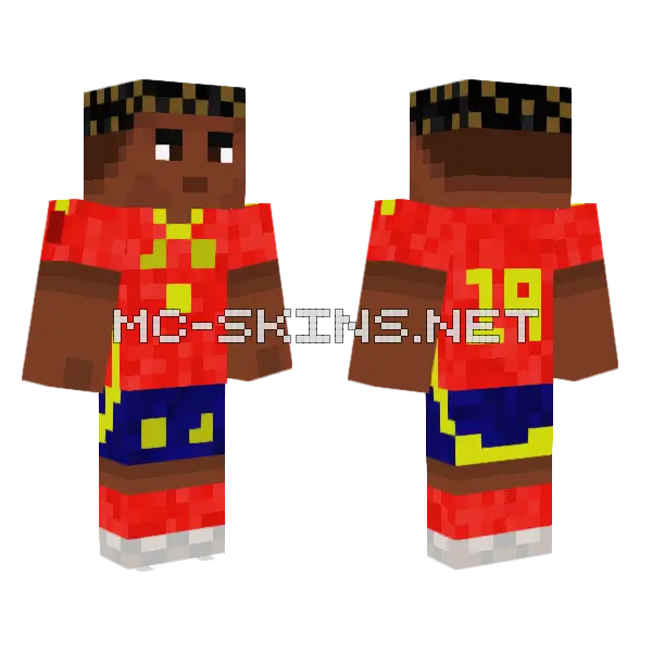Lamine Yamal Euro 2024 Minecraft skin, front and back