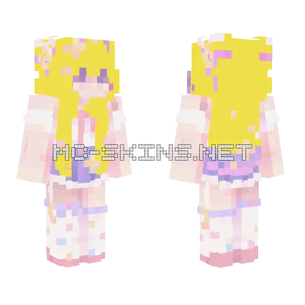Lan Pink Minecraft skin, front and back