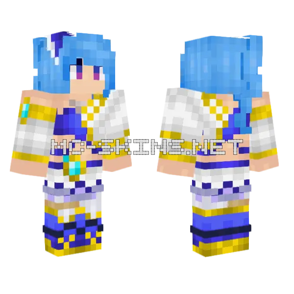 Lana Blue Outfit Minecraft skin, front and back
