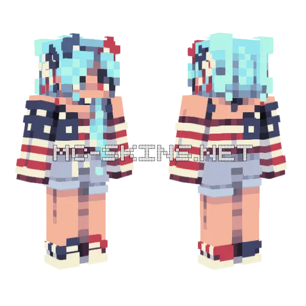 Land of the Free Home of the Brave Minecraft skin, front and back
