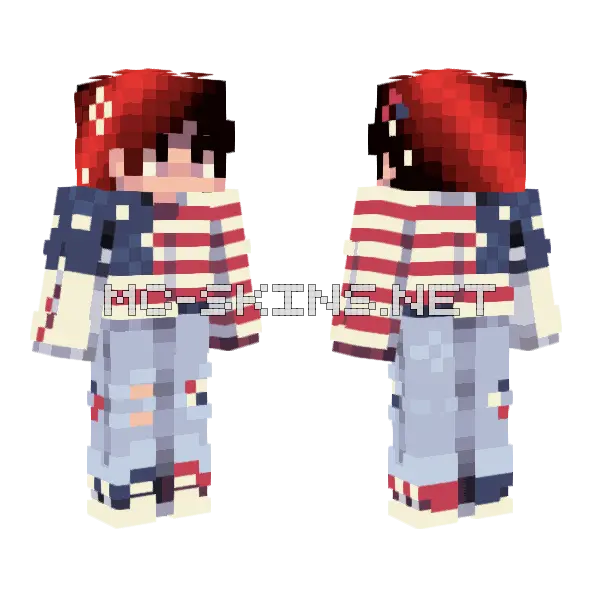 Land Of The Free Home Of The Brave V2 Minecraft skin, front and back