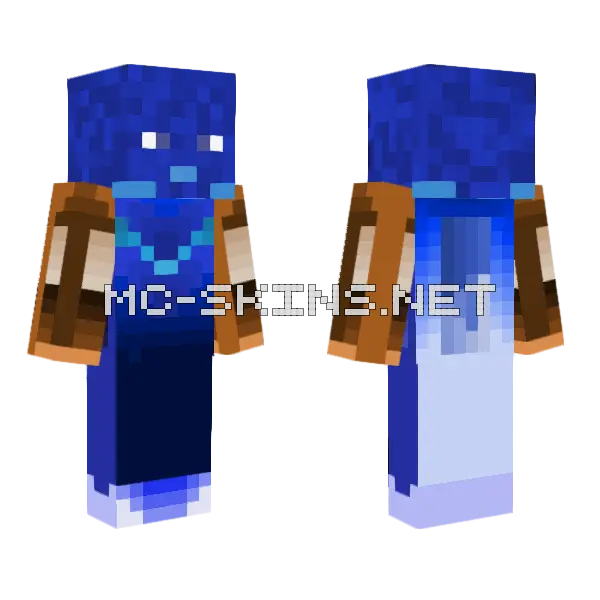 Lapis Golem Minecraft skin, front and back