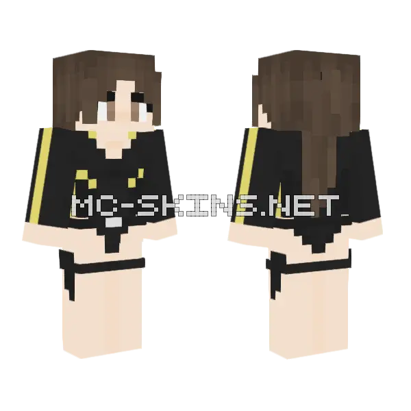 Lara Croft Wetsuit Minecraft skin, front and back