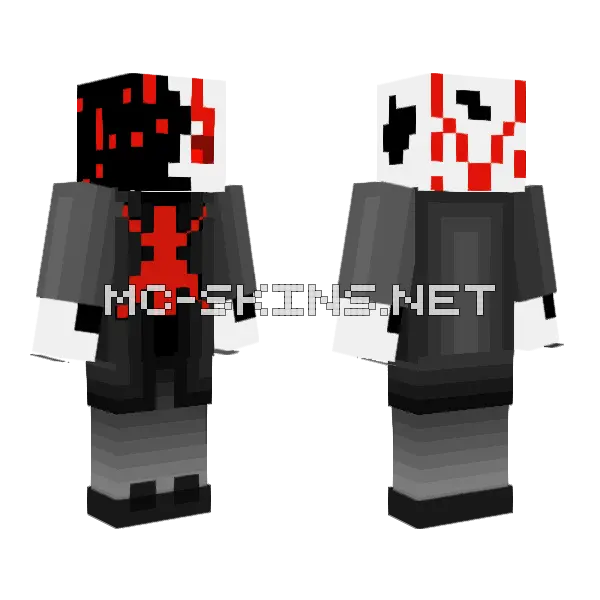 Last Breath Gaster Phase 7 Minecraft skin, front and back
