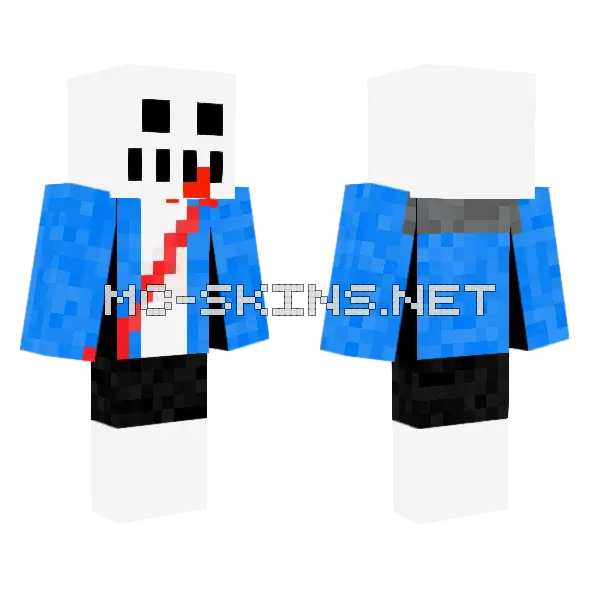 Last Breath Sans Phase 2 Minecraft skin, front and back
