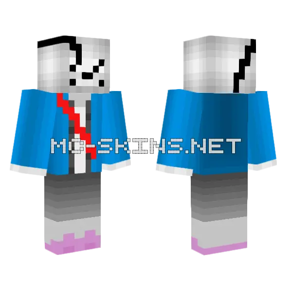 Last Breath Sans Phase 3 Minecraft skin, front and back
