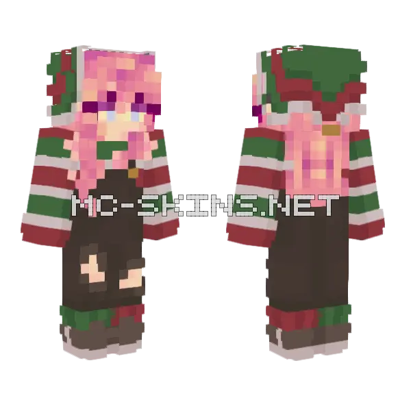 Lauren Navidad4 Christmas Girl Minecraft skin, front and back