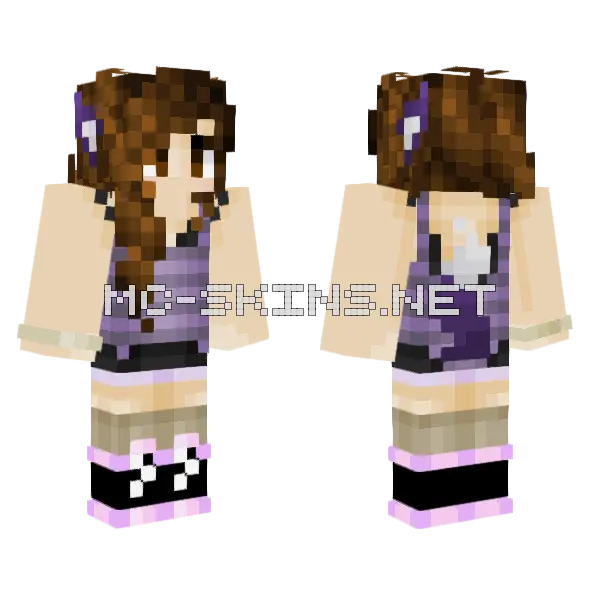 Lauriebon Purple Werewolf Ver Minecraft skin, front and back