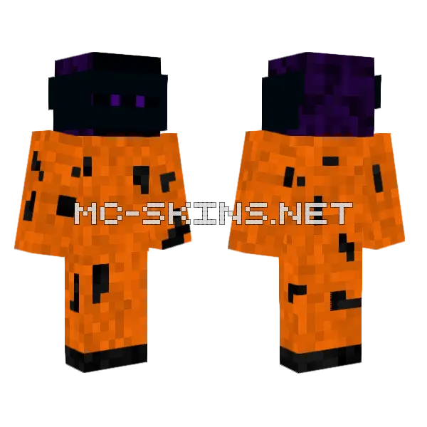 Lava And Obsidian Minecraft skin, front and back