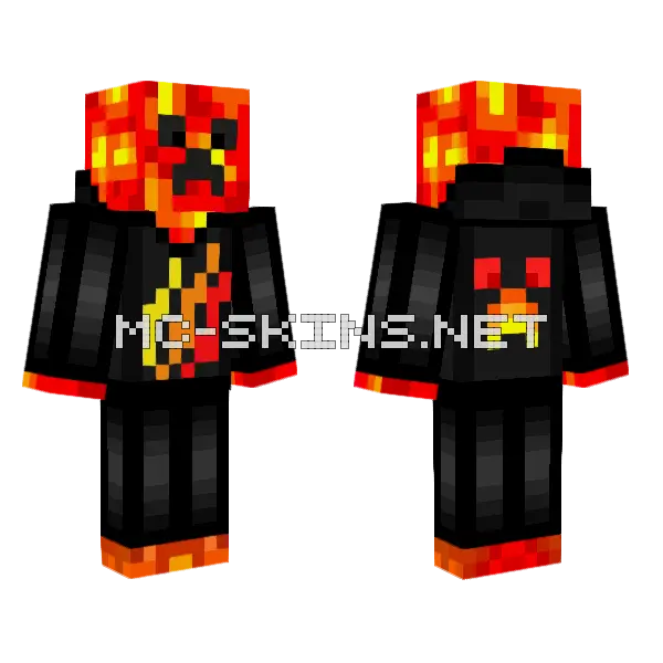 Lava Creeper Skin Minecraft skin, front and back