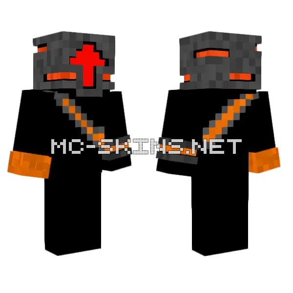 Lava Knight Minecraft skin, front and back
