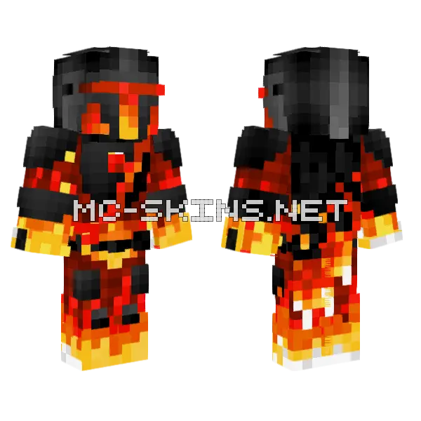 Lava Mando Minecraft skin, front and back