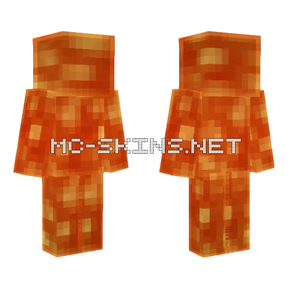 Lava With Transparent Outer Layer Minecraft skin, front and back