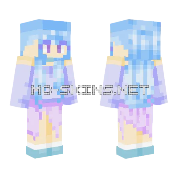 Lavender Blue Minecraft skin, front and back