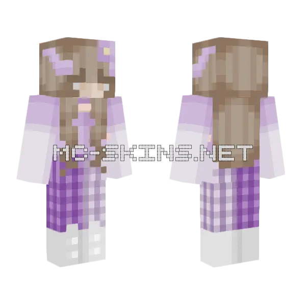 Lavender Dragon Girl Minecraft skin, front and back