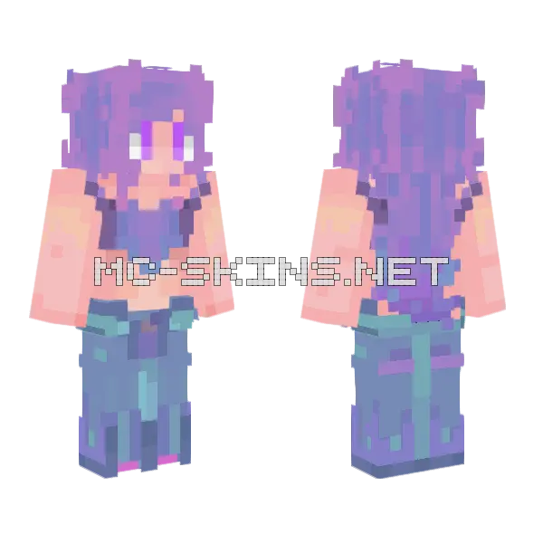 Lavender Girl Minecraft skin, front and back