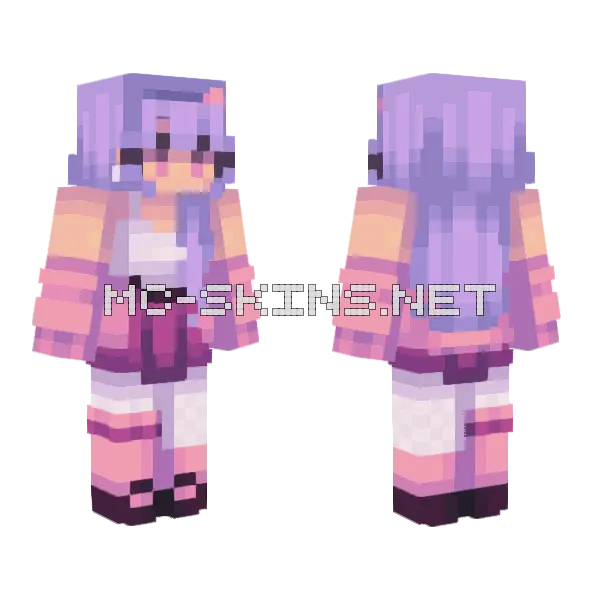Lavender Haze Minecraft skin, front and back