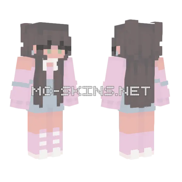 Lavender Rq Minecraft skin, front and back