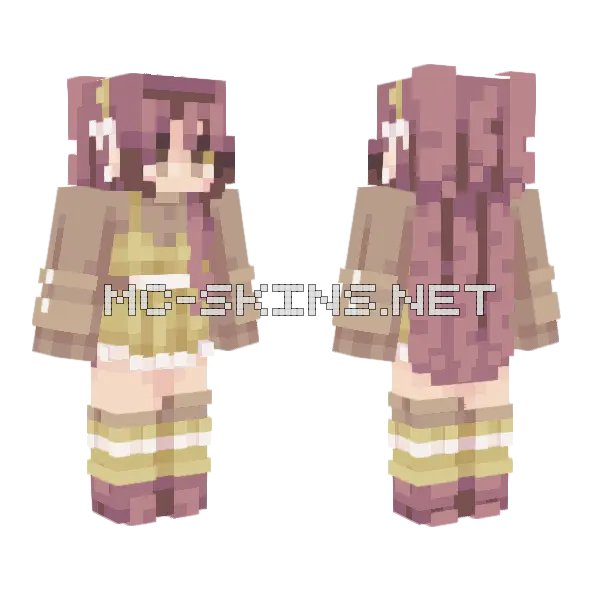 Lavender Sage Minecraft skin, front and back