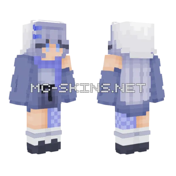 Lavender Winter RCE Minecraft skin, front and back