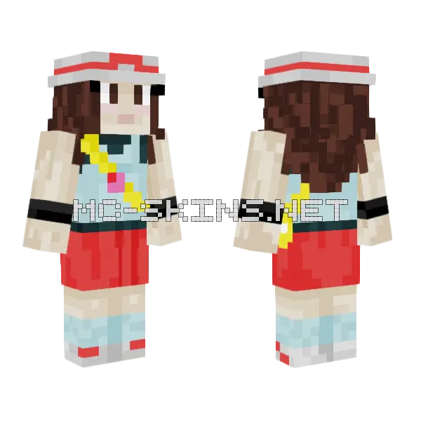 Leaf Pokemon Minecraft skin, front and back
