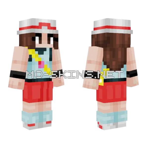 Leaf Pokemon Girl Minecraft skin, front and back